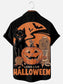 Men's Retro Long Live Halloween Printed Casual Short Sleeve Shirt