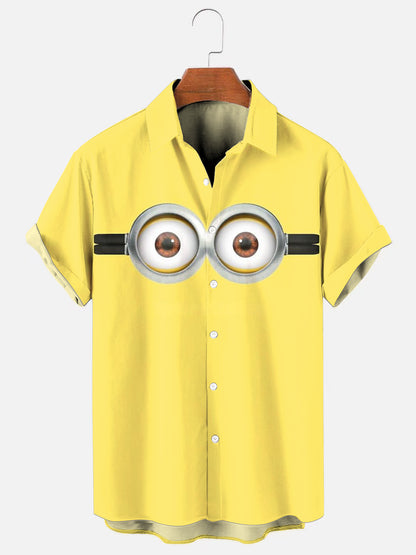 Men's Cartoon Print Hawaiian Short Sleeve Shirt