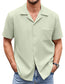 Men's Cuban Collar Pocket Waffle Basic Simple Everyday Casual Shirt