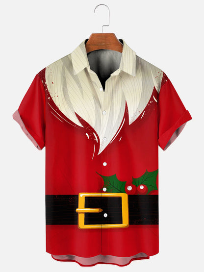 Men's Santa Claus 3D Print Holiday Short Sleeve Shirt