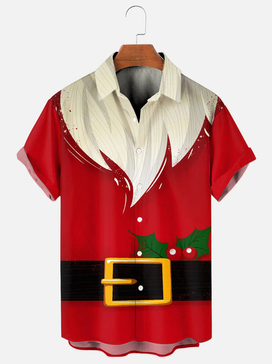 Men's Santa Claus 3D Print Holiday Short Sleeve Shirt