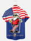 Men's 250th Anniversary Golf And Beer Print Hawaiian Short Sleeve Pocket Shirt