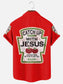 Catch Up With Jesus Printed Casual Short Sleeve Shirt With Pocket
