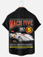 Men's Vintage Racing Car Print Casual Short Sleeve Pocket Shirt