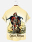 Men's Vintage Captain Print Hawaiian Casual Short Sleeve Shirt