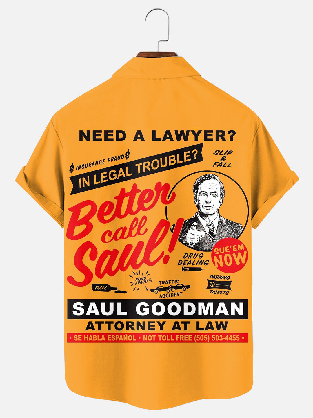 Men's Vintage TV Series Pattern Print Casual Short Sleeve Pocket Shirt