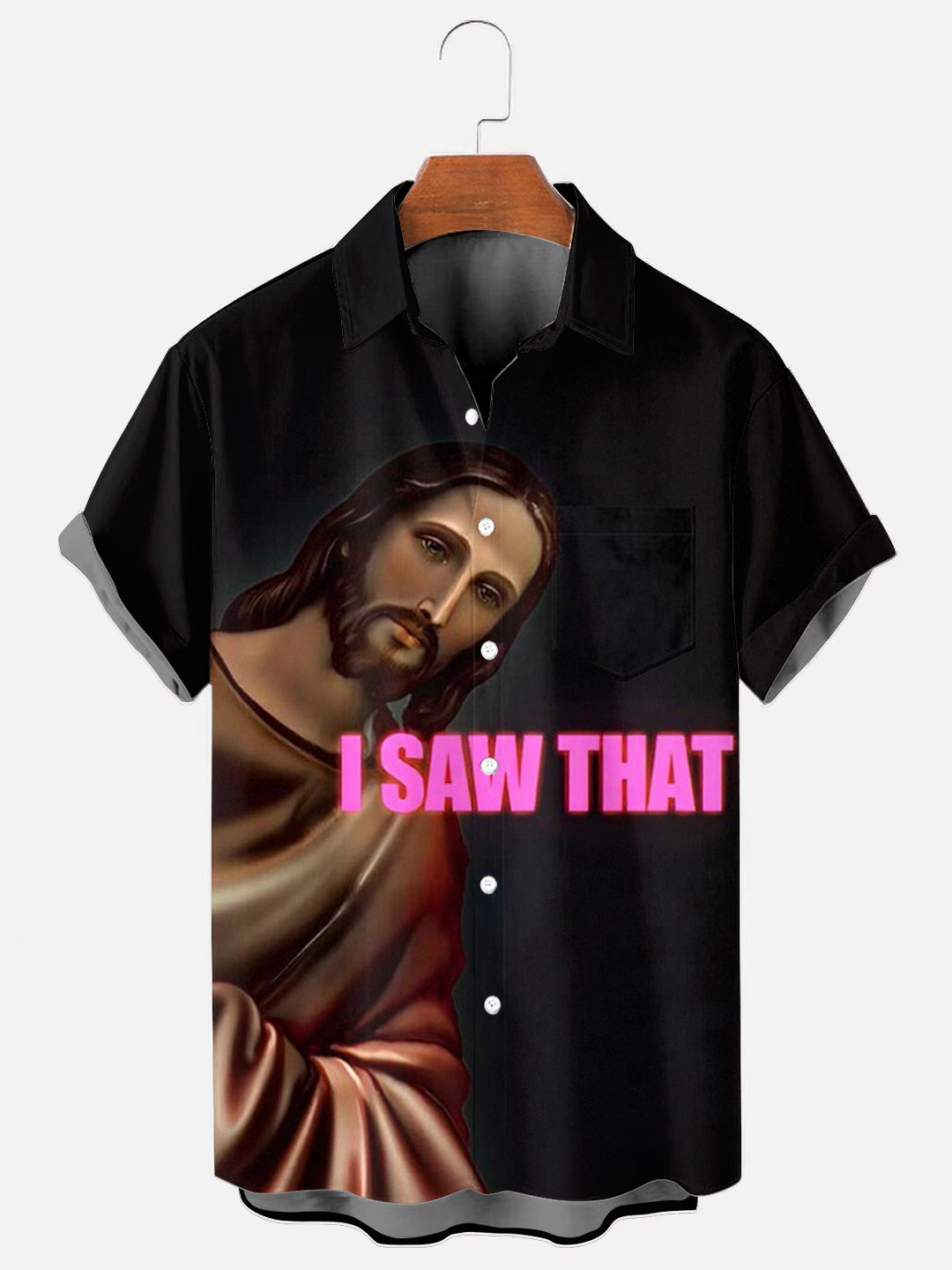 I Saw That Funny Jesus Short Sleeve Pocket Shirt
