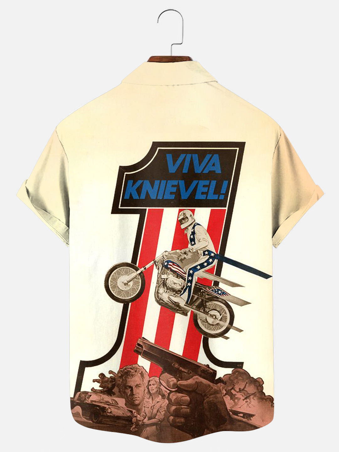 Men's 70s Vintage Movie Poster Print Hawaiian Short Sleeve Shirt