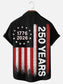 Men's 250th Anniversary of the Founding of the United States Flag Print Short Sleeve Shirt