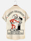 Men's Vintage Reddy Kilowatt Poster Print Casual Short Sleeve Pocket Shirt