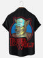 Men's 80s Vintage Beer Wolf Printed Casual Short Sleeve Shirt