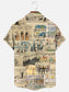 Men's Vintage Music Art Sheet Music Print Hawaiian Short Sleeve Pocket Shirt