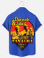 Men's Vintage TV Star Poster Print Casual Short Sleeve Pocket Shirt