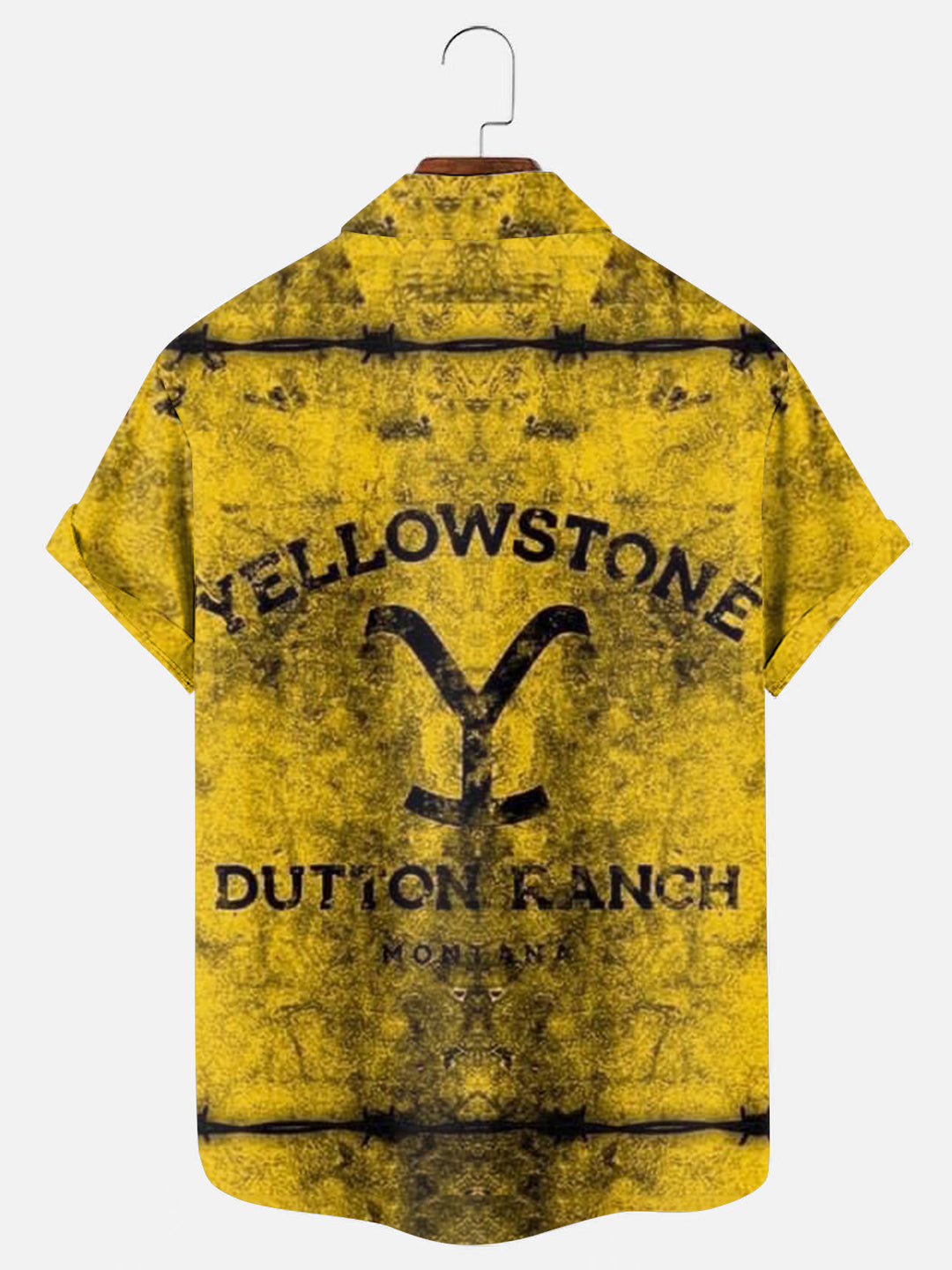 Men's Vintage Western Logo Print Casual Short Sleeve Pocket Shirt