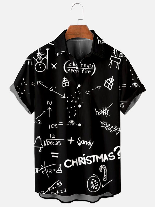 Men's Nightmare Before Christmas Formula Poster Print Holiday Short Sleeve Shirt