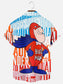 Men's Vintage Beer Man Poster Print Hawaiian Short Sleeve Shirt