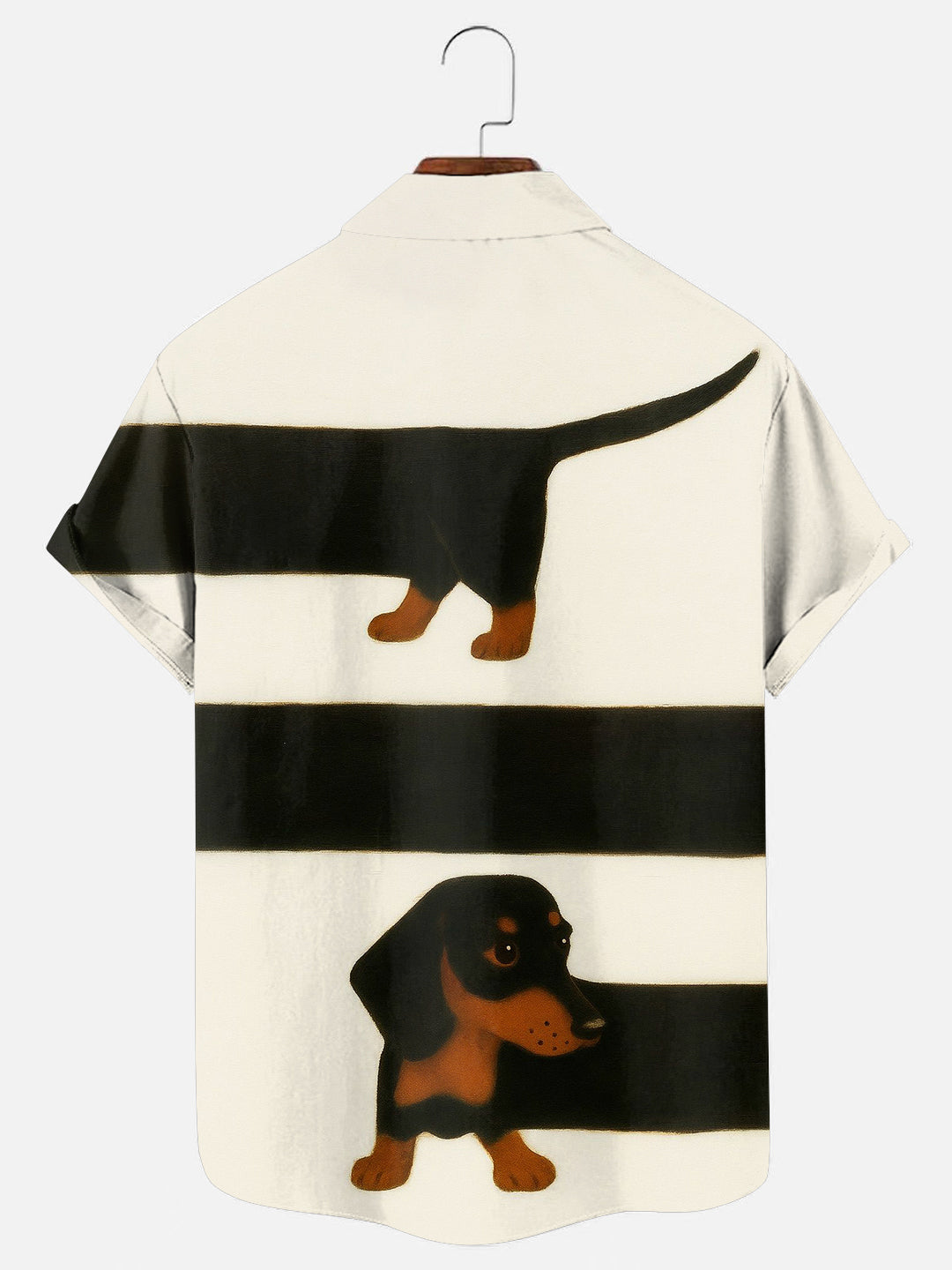 Men's Dachshund Art Print Hawaiian Short Sleeve Shirt