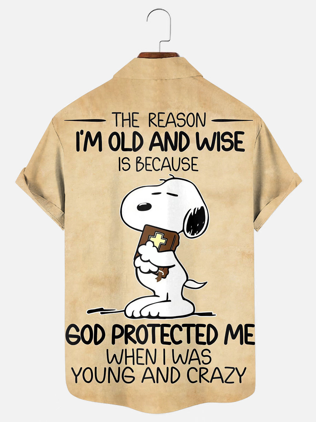 God Protected Me When I Was Young And Crazy Casual Short Sleeve Pocket Shirt