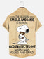 God Protected Me When I Was Young And Crazy Casual Short Sleeve Pocket Shirt