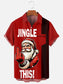 Men's Christmas Fun Striped Print Holiday Short Sleeve Shirt