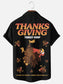 Men's Thanksgiving Turkey Drop Holiday Casual Short Sleeve Shirt