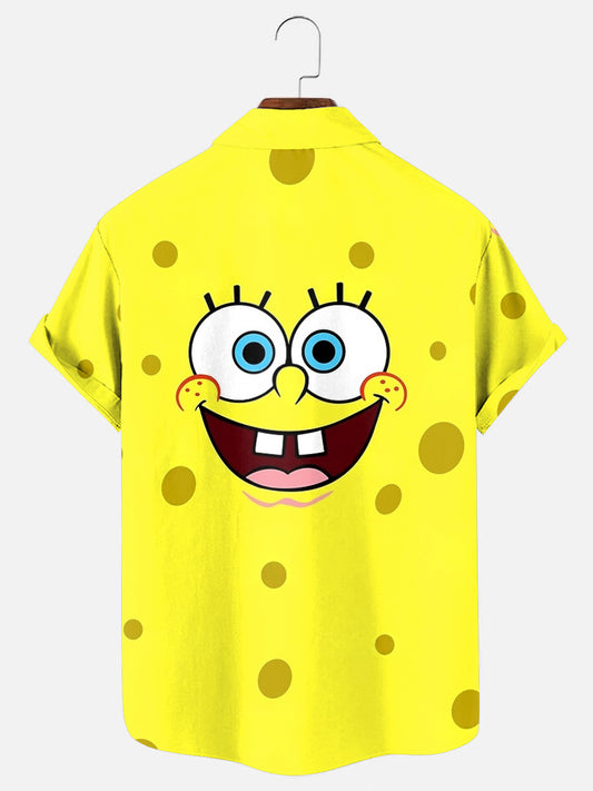 Men's Cartoon Print Casual Hawaiian Short Sleeve Shirt