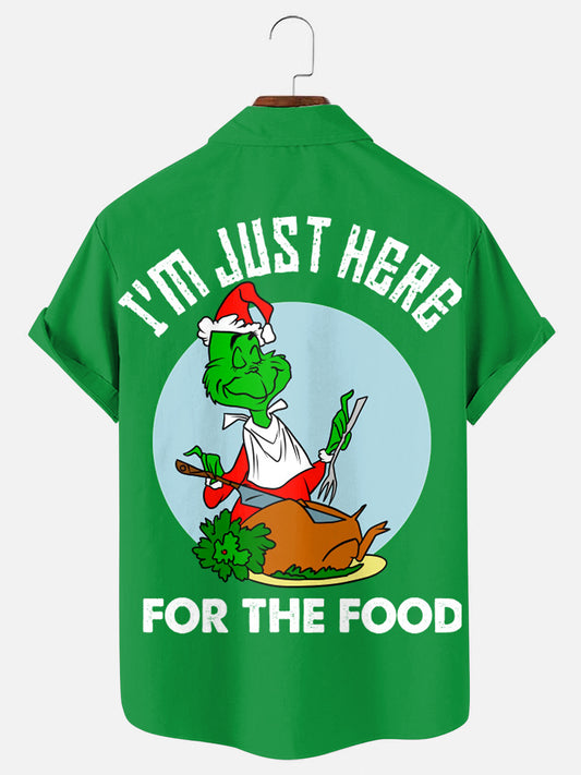 I'm Just Here For The Food Christmas Short Sleeve Shirt
