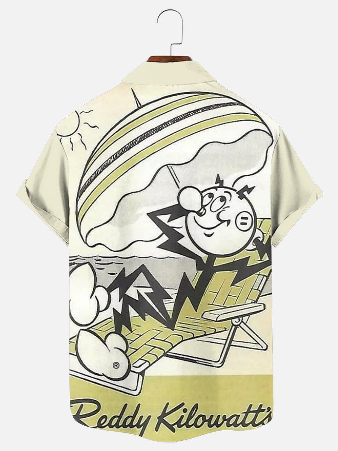 Men's Vintage Reddy Kilowatt Resort Print Hawaiian Short Sleeve Shirt ...