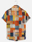 Men's Vintage Plaid Print Hawaiian Short Sleeve Shirt