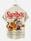 Men's Vintage Sambo's Restaurant Print Casual Summer Pocket Shirt
