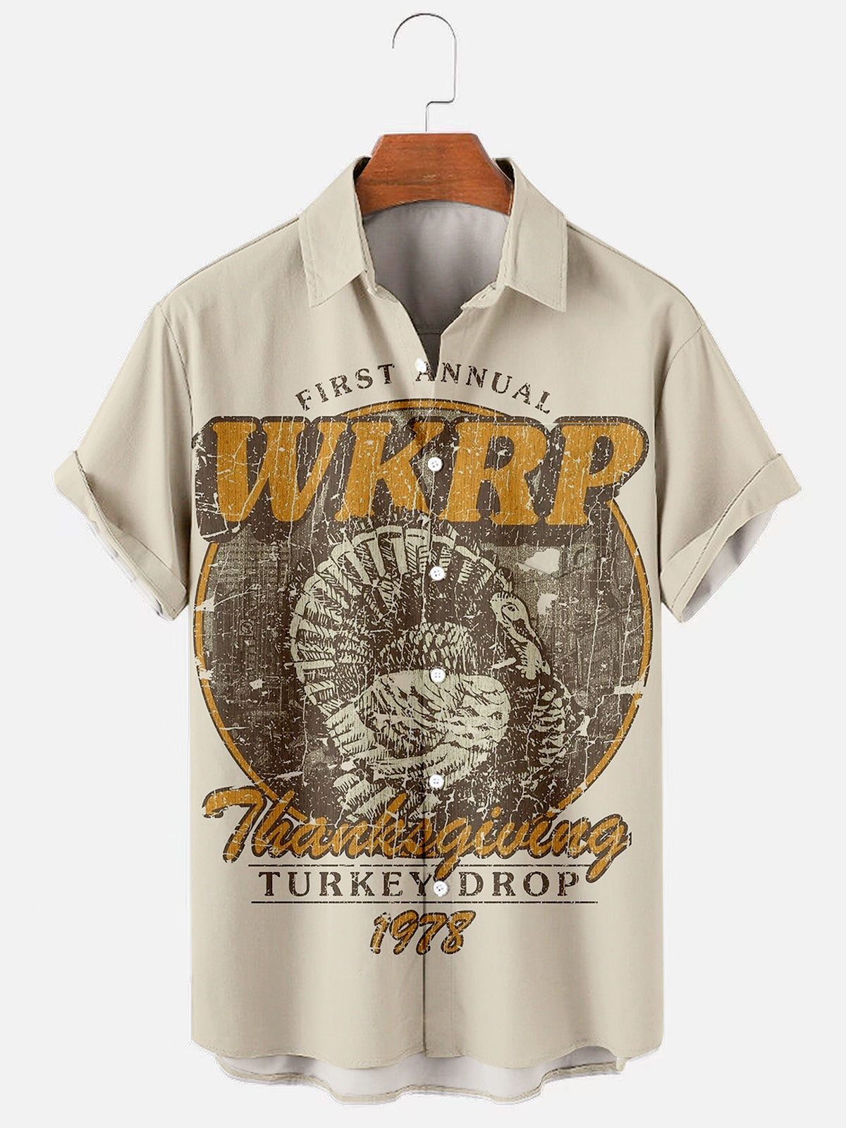 WKRP Turkey Drop 1978 Holiday Short Sleeve Shirt