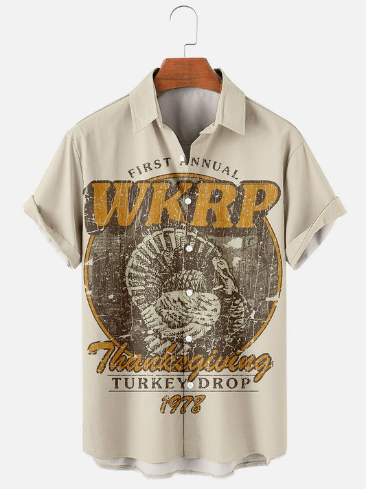 WKRP Turkey Drop 1978 Holiday Short Sleeve Shirt