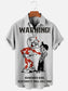 Men's 70's Vintage Electricity Warning Logo Print Hawaiian Breathable Short Sleeve Shirt