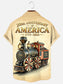 Men's USA 250th Anniversary Vintage Train Print Hawaiian Shirt