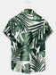 Men's Vintage Leaf Flower Print Hawaiian Shirt