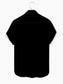 Mens Vintage Music Note Print Camp Bowling Shirts Casual Lapel Short Sleeve Top