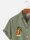 Green Cotton-Blend Urban Series Printed Shirts & Tops