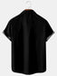 Mens Retro Striped Print Lapel Loose Short Sleeve Funky Bowling Shirts