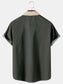Mens Color-block Striped Casual Breathable Bowling Short Sleeve Shirts