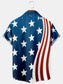 Mens American Flag Casual Breathable Chest Pocket Short Sleeve Hawaiian Shirts