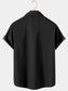 Men's Plus Size Casual Small Pattern Contrast Short-sleeved Shirt With Pockets