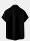 Simple Black And White Stitching Men's Large Shirt