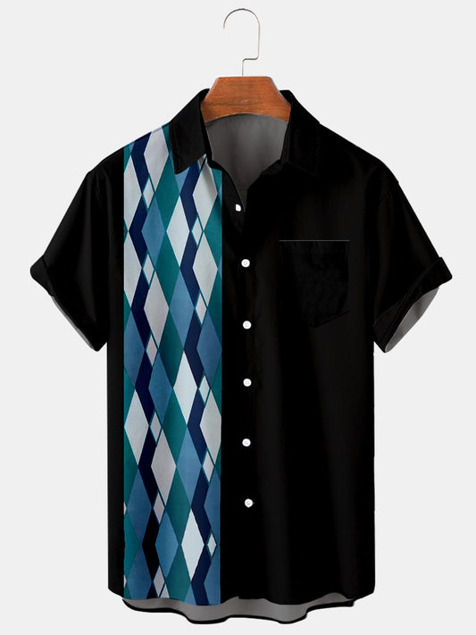 Men's Panelled Boho Holiday Shirt With Pockets
