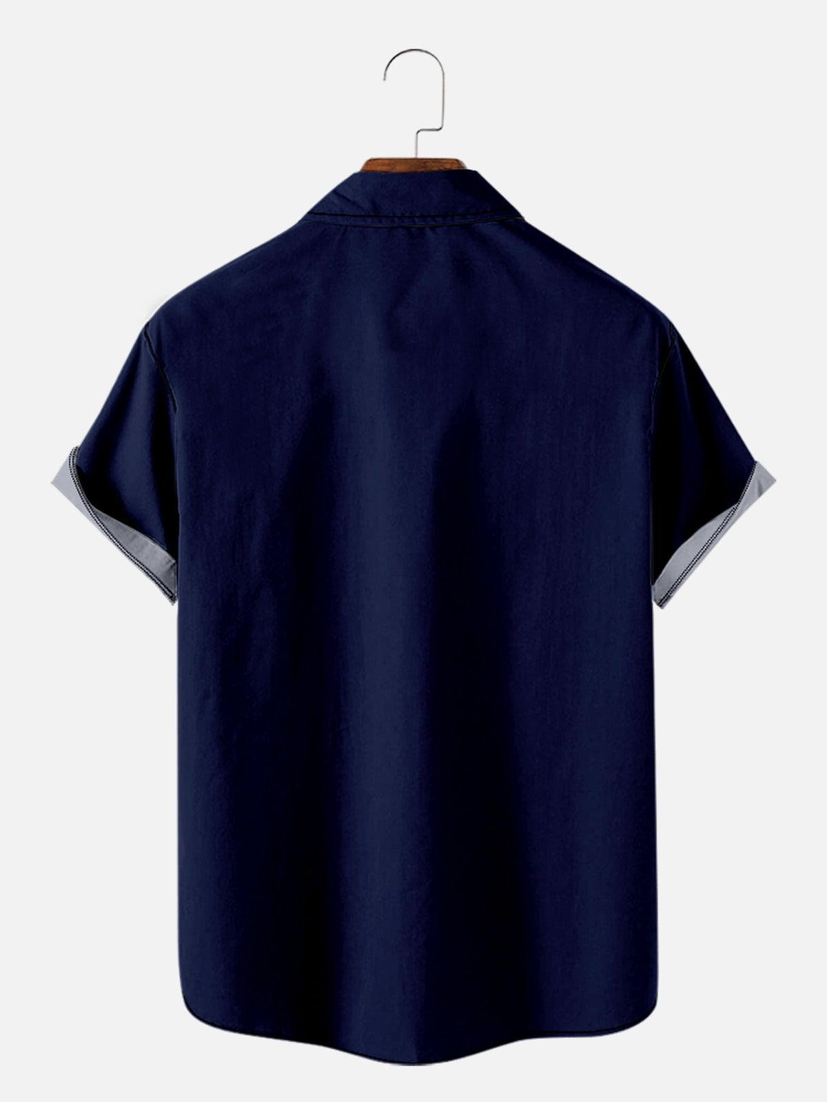 Simple Pattern Stripe Patchwork Men's Casual Shirt