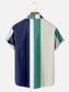 Patchwork Striped Print Summer Loose Short Sleeve Shirt