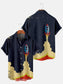 Men's Vintage Space Print Button Down Shirt