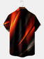 Mens 3D Abstract Print Casual Breathable Chest Pocket Short Sleeve Hawaiian Shirts