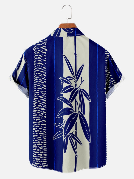 Blue Flower Men‘s Short Sleeve Shirt