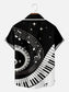 Mens Music Print Casual Breathable Short Sleeve Shirt