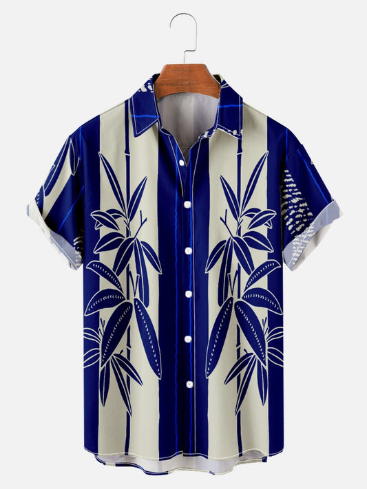 Blue Flower Men‘s Short Sleeve Shirt